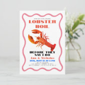 Invitation Dîner de répétition rétro-ébullition de homard (Debout devant)
