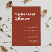 Invitation Dîner de répétition rétro élégant en terre cuite