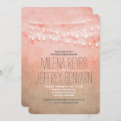 Invitation Dîner de répétition romantique à cordes roses blan (Devant / Derrière)