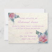 Invitation Dîner de répétition romantique à fleurs élégantes (Devant)