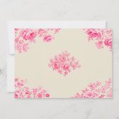 Invitation Dîner de répétition romantique en toile rose (Dos)