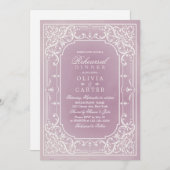 Invitation Dîner de répétition romantique et vintage (Devant / Derrière)