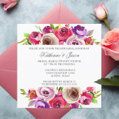 Invitation Dîner de répétition romantique Fuchsia rose