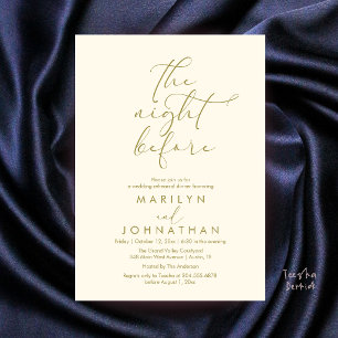 Invitation Dîner de répétition romantique la veille du mariag