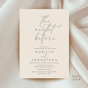Invitation Dîner de répétition romantique la veille du mariag