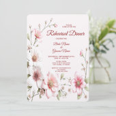Invitation Dîner de répétition rose blanc rose (Debout devant)