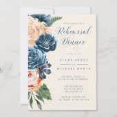 Invitation Dîner de répétition rose bleu/pêche ID584 (Devant)