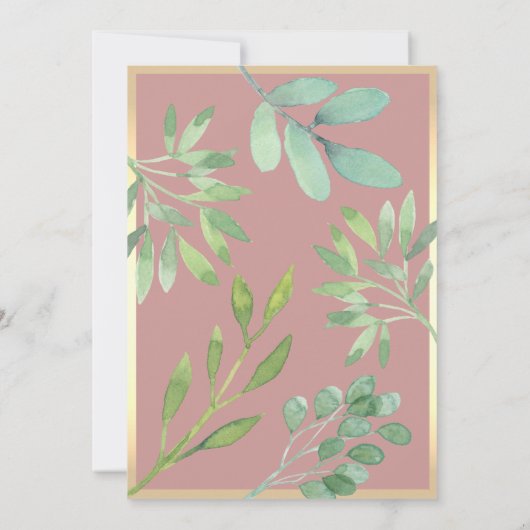 Invitation Dîner de répétition Rose Dusty (Dos)