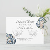 Invitation Dîner de répétition Rose Dusty Blue Peony (Debout devant)