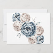 Invitation Dîner de répétition Rose Dusty Blue Peony (Dos)