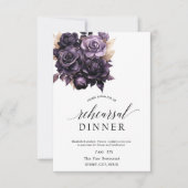 Invitation Dîner de répétition Rose élégant et foncé (Devant)
