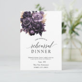 Invitation Dîner de répétition Rose élégant et foncé (Debout devant)