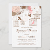 Invitation Dîner de répétition rose et Brown (Devant)