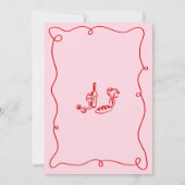 Invitation Dîner de répétition rose et rouge avec main fantai (Dos)