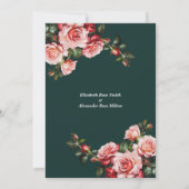 Invitation Dîner de répétition rose et rouge foncé moody (Dos)