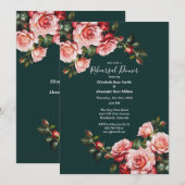 Invitation Dîner de répétition rose et rouge foncé moody (Devant / Derrière)