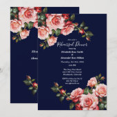 Invitation Dîner de répétition rose et rouge foncé moody (Devant / Derrière)