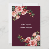 Invitation Dîner de répétition rose et rouge foncé moody (Dos)