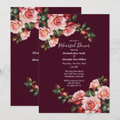 Invitation Dîner de répétition rose et rouge foncé moody (Devant / Derrière)