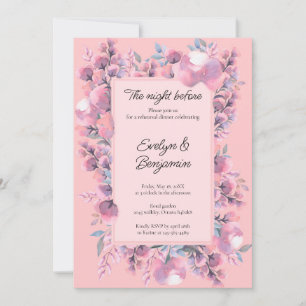 Invitation Dîner de répétition Rose Floral Dusty
