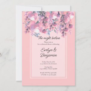 Invitation Dîner de répétition Rose Floral Dusty