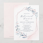 Invitation Dîner de répétition rose Gold Dusty Blue Greenersa (Devant / Derrière)