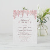 Invitation Dîner de répétition Rose Gold Elegant Feuilles de (Debout devant)