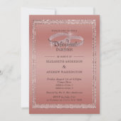 Invitation Dîner de répétition rose Gold Parties scintillant (Devant)