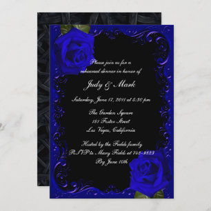 Invitation Dîner de répétition Rose Goth Blue élégant
