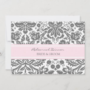 Invitation Dîner de répétition rose gris