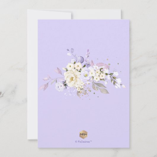 Invitation Dîner de répétition Rose H2 Purple Hydrangea Crème (Dos)