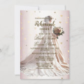 Invitation Dîner de répétition Rose Mariée d'hiver Mariée d'o (Devant)