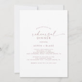 Invitation Dîner de répétition Rose moderne Gold Script (Devant)