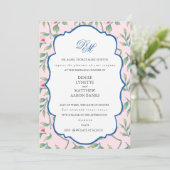 Invitation Dîner de répétition rose Nosegay (Debout devant)
