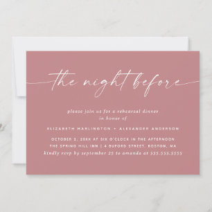 Invitation Dîner de répétition Rose Pink Romantique Moderne