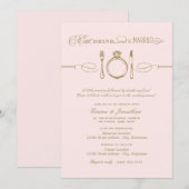 Invitation Dîner de répétition rose pour boire et être marié (Devant / Derrière)