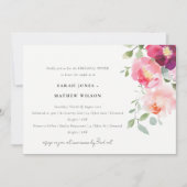 Invitation Dîner de répétition Rose rose-bleu-bordeaux (Devant)