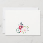 Invitation Dîner de répétition Rose rose-bleu-bordeaux (Dos)