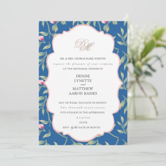 Invitation Dîner de répétition Rose Toile d'Araignée (Debout devant)