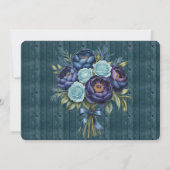 Invitation Dîner de répétition Rose Turquoise et Peonies de l (Dos)