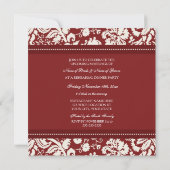 Invitation Dîner de répétition rouge blanc (Dos)