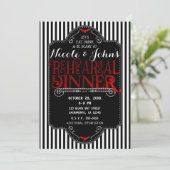 Invitation Dîner de répétition rouge gothique noir blanc (Debout devant)