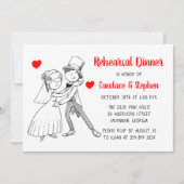 Invitation Dîner de répétition rouge Mariage de la salle de d (Devant)