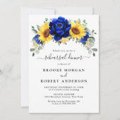 Invitation Dîner de répétition Royal Blue Rustic Sunflower (Devant)
