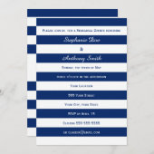 Invitation Dîner de répétition Royal Blue Striped (Devant / Derrière)