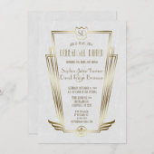Invitation Dîner de répétition Royal Gold Art Deco (Devant / Derrière)