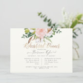 Invitation Dîner de répétition Rustic Cotton Rose Magnolia (Debout devant)