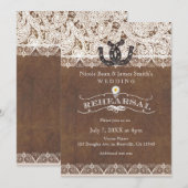 Invitation Dîner de répétition Rustic Horseshoes & Lace Count (Devant / Derrière)