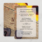 Invitation Dîner de répétition Rustic Wood Sunflower Invitati (Devant / Derrière)