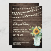 Invitation Dîner de répétition Rustique à cordes de tournesol (Devant / Derrière)